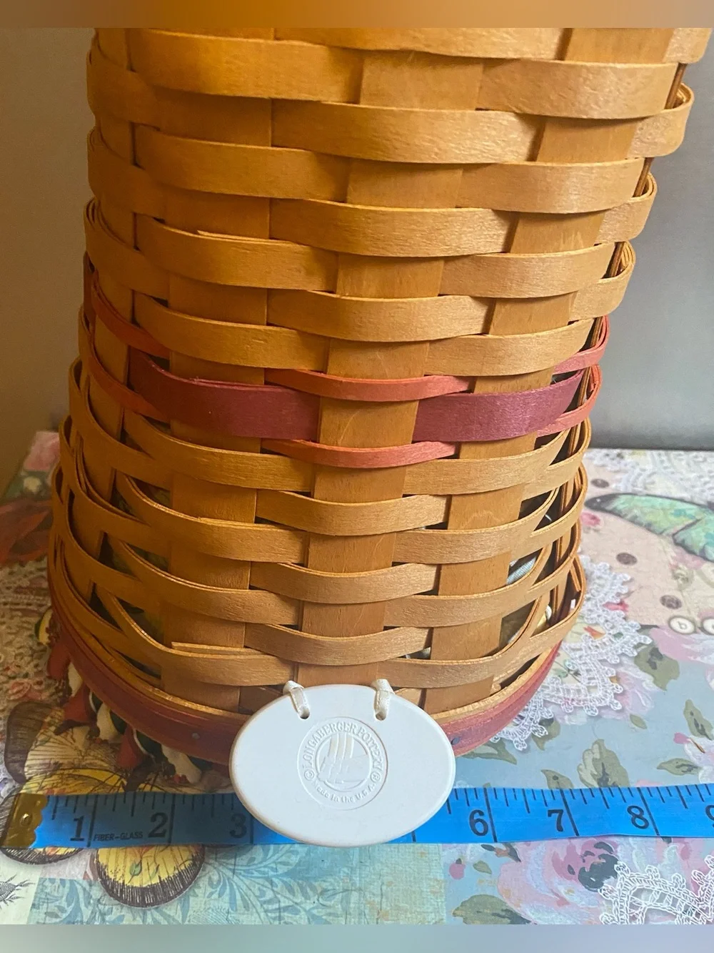 Vintage 1998 Longaberger Snapdragon Basket Cottagecore Farmhouse Decor